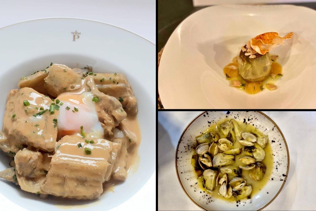 La versatilidad es una de las características de la alcachofa. Para muestra propuestas como las que pueden salir de los restaurantes Santo Tomás del Parador de Alcalá, La Cátedra o JCR Sacromonte