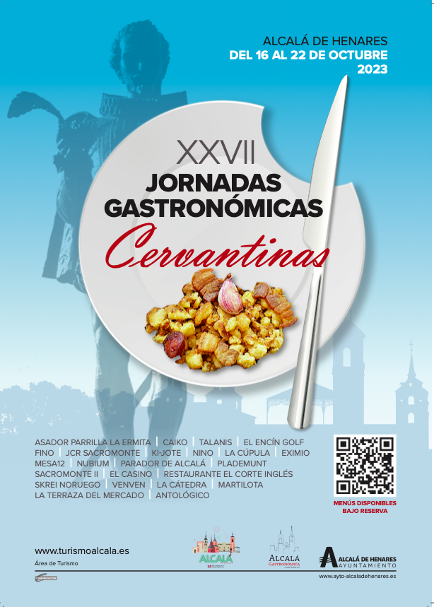 Cartel Jornadas Gastronómicas Cervantinas 2023 de Alcalá de Henares